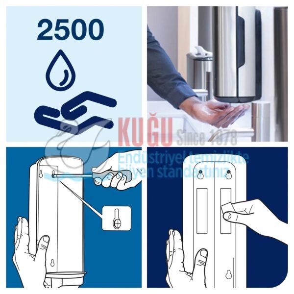 KT-460009 Tork Intuition™ Sensörlü Paslanmaz Çelik Metal S4 Sistem Köpük Sabun Dispenseri - Görsel 7