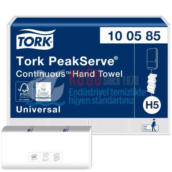 KT-100585 Tork PeakServe® Sürekli El Havlusu H5 Beyaz - (1 Paket 410 Adet-Koli İçi 12 Paket) - Görsel 1