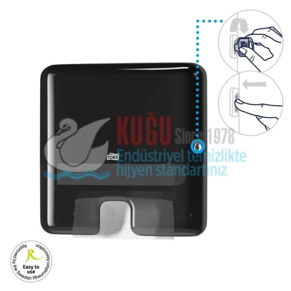 KT-552108 Tork Xpress® Siyah H2 Sistem Mini Z Katlı Havlu Dispenseri - Görsel 11