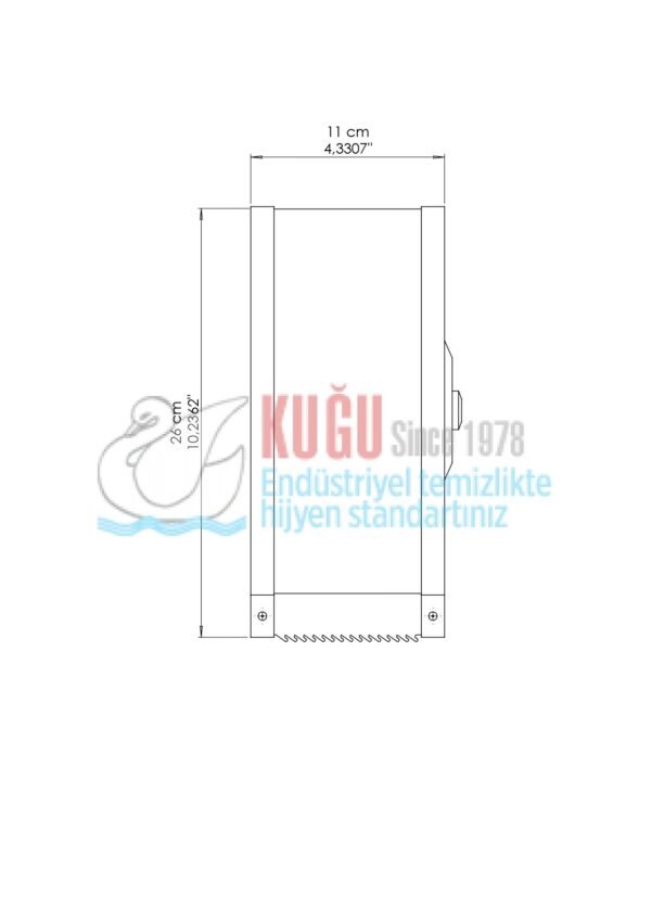2650 Siyah Renk Çelik Mini Jumbo WC Tuvalet Kağıdı Dispanseri Aparatı - Görsel 5