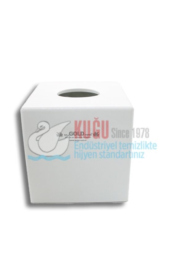 8554 Beyaz Butik Kağıt Mendil Kutusu Banyo ve Mutfak Dispanseri Aparatı - Görsel 1