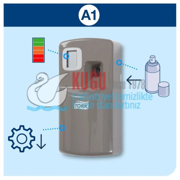KT-256055 Gri Renk Tork Ortam Kokusu Spreyi Dispenseri - Görsel 9