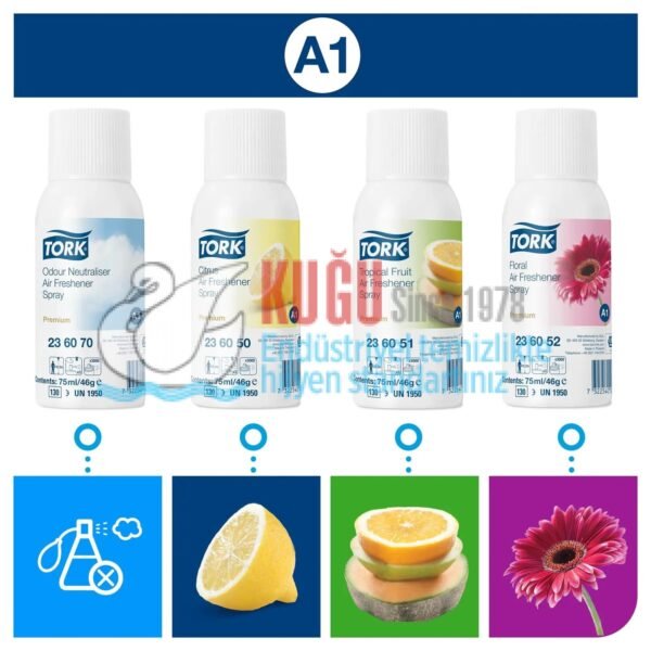 KT-256055 Gri Renk Tork Ortam Kokusu Spreyi Dispenseri - Görsel 5