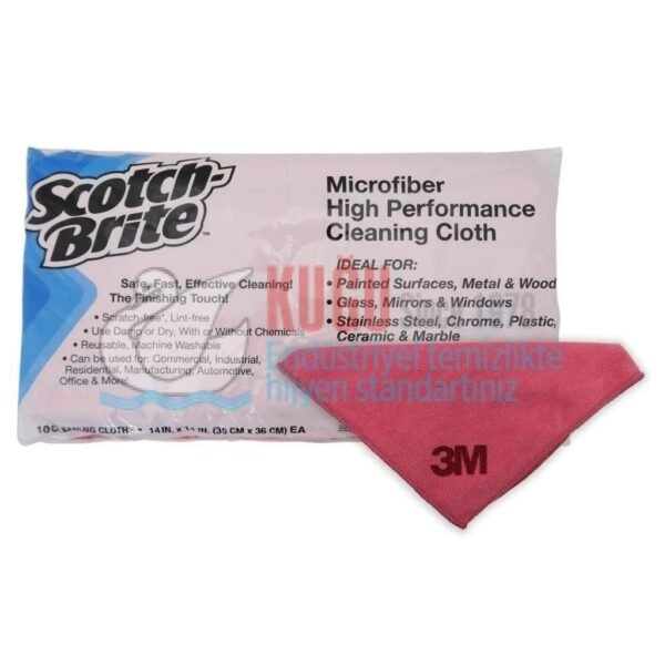 7100087657 3M™ Scotch-Brite™ SB 2012 Kırmızı Renk Mikrofiber Bez  (1 Paket 10 Adet-1 Koli 50 Adet) - Görsel 1
