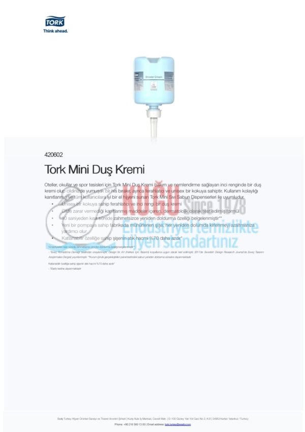 KT-420602 Tork 475 ML Premium Mini Saç & Vücut Lüks Krem ​​Sabun (1 Adet 475 ML-Koli İçi 8 Adet) - Görsel 8