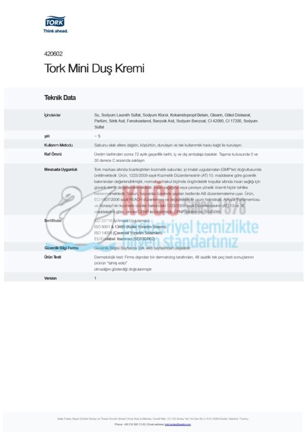 KT-420602 Tork 475 ML Premium Mini Saç & Vücut Lüks Krem ​​Sabun (1 Adet 475 ML-Koli İçi 8 Adet) - Görsel 10