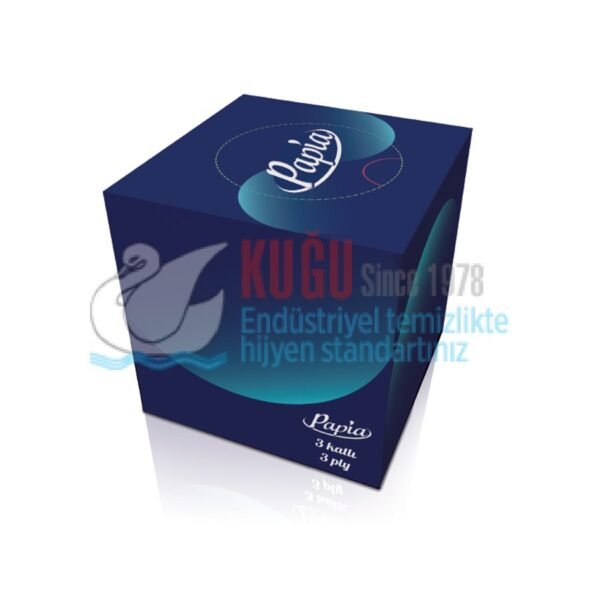 50006005 Focus Papia 50'li 3 Katlı Küp Kutu Mendil (1 Paket 50 Yaprak-Koli İçi 20 Paket) - Görsel 1
