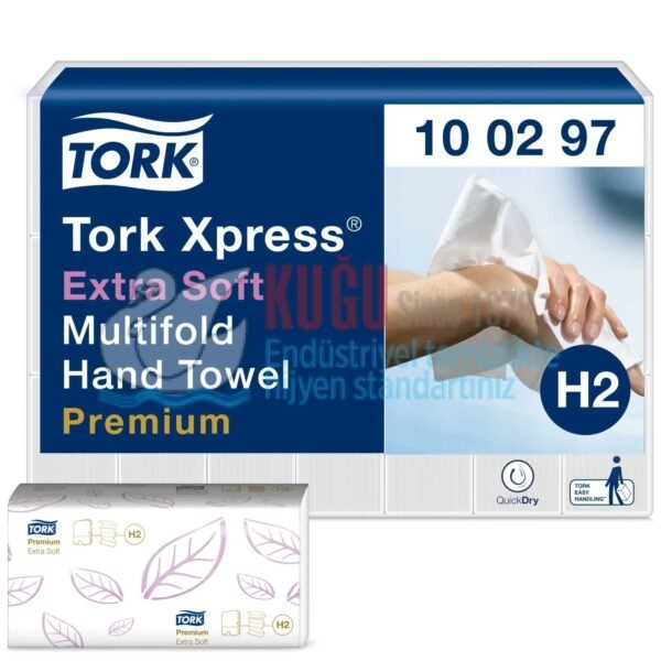 KT-100297 Tork Xpress® H2 Sistem Premium Ekstra Yumuşak Z Katlamalı Havlu Kâğıt (1 Paket 200 Adet-Koli İçi 15 Paket) - Görsel 1