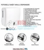 KGD-20660CHR Krom Renk ABS Plastik Sensörlü Fotoselli Elektrikli ve Pilli 21 Cm Makine Havlusu Dispanseri Aparatı - Görsel 2