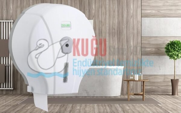 Mini Jumbo Tuvalet Kağıdı Dispenseri (Beyaz) MJ1 - Görsel 1