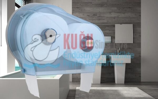 Double Mini Jumbo Tuvalet Kağıdı Dispenseri (Şeffaf) DMJ1T - Görsel 1