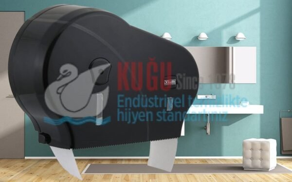 Double Mini Jumbo Tuvalet Kağıdı Dispenseri (Siyah) DMJ1B - Görsel 1
