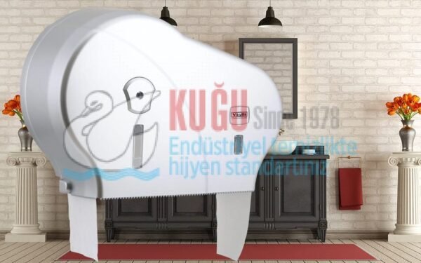Double Mini Jumbo Tuvalet Kağıdı Dispenseri (Metalik) DMJ1M - Görsel 1