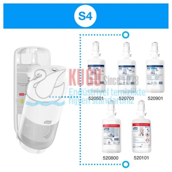 KT-561608 Tork Siyah Renk S4 Sistem Sensörlü Pilli 1 Litre İç Hacimli Köpük Sabun Dispanseri - Intuition™ - Görsel 9