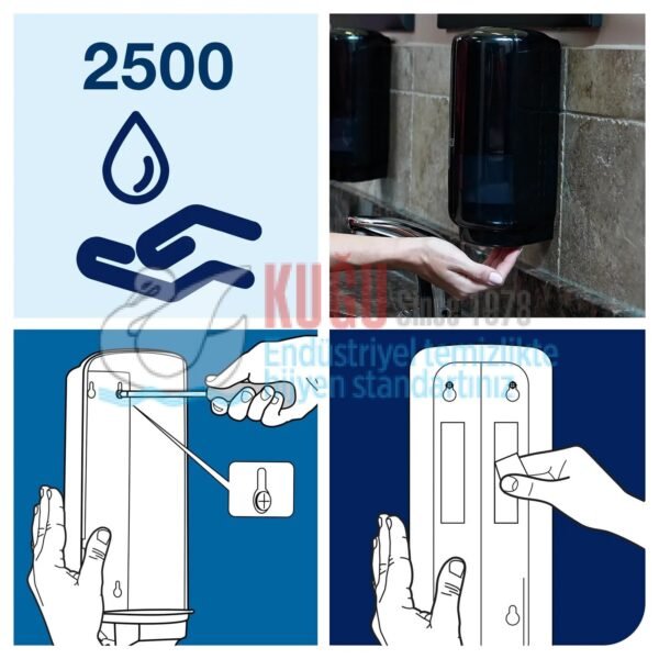 KT-561608 Tork Siyah Renk S4 Sistem Sensörlü Pilli 1 Litre İç Hacimli Köpük Sabun Dispanseri - Intuition™ - Görsel 7