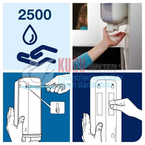 KT-561500 Tork S4 Sistem Beyaz 1 Litre Köpük Sabun ve Cilt Bakım Dispenseri - Görsel 9
