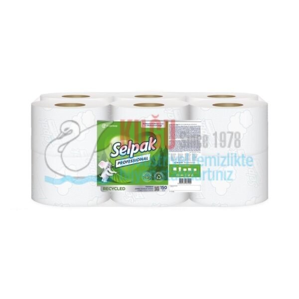 7906903 Selpak Professional Recycled 12'li Mini Jumbo Tuvalet Kağıdı 150 Mt - Görsel 1