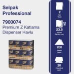 KGE-7900074 Selpak Professional Premium  2 Katlı 200'lü 20 Paket 4.000 Adet Z-Katlı Dispenser Havlu - Görsel 3