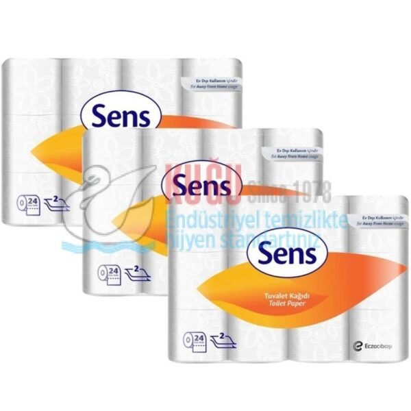 7904651 Sens Tuvalet Kağıdı Çift Katlı 150 Yaprak 72'li Koli (1 Paket 24 Adet-Koli içi 3 Paket 24x3=72 Adet) - Görsel 1