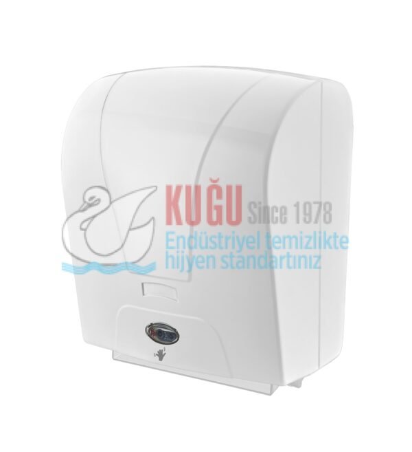 5384 Beyaz Renk Sensörlü Elektrikli ve Pilli Otomatik Hareketli 21 Cm Havlu Dispanseri - Görsel 1