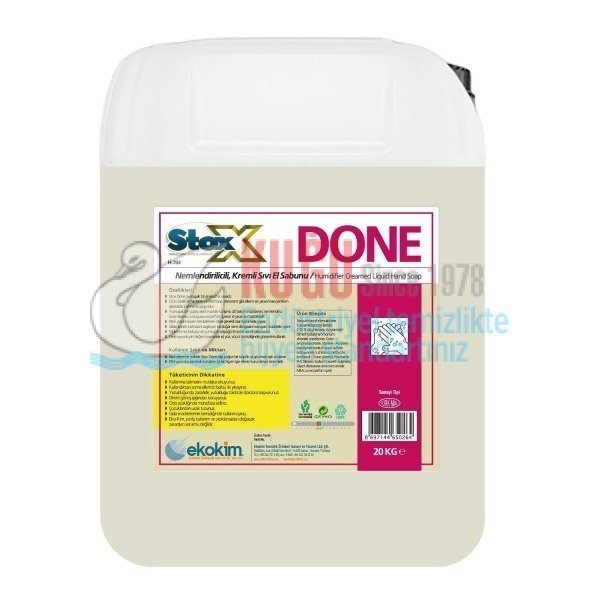 stox-done-nemlendirici-kremli-si.jpg 4650264 Stox Done H-704 Nemlendirilicili, Kremli 20 LT Sıvı El Sabunu - Görsel 1