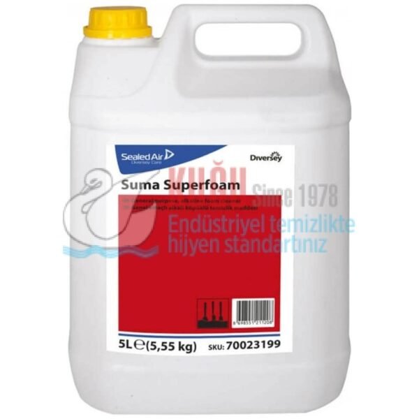 70023199 Diversey Suma SuperFoam Ağır Yağ ve Kir Çözücü Deterjan Köpüklü 5 L - Görsel 1