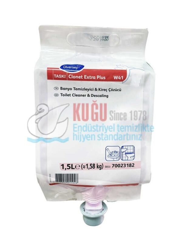 70023182 Taski Clonet Extra Plus Konsantre Kireç Çözücü/Banyo Temizleyicisi 1.5lt (2'li) - Görsel 1