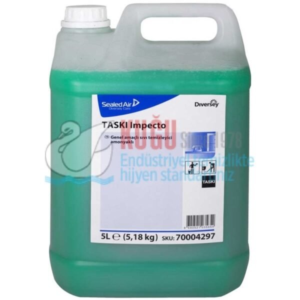 70004297 Taski Impecto Amonyaklı Genel Temizlik Maddesi 5,18kg 5 LT - Görsel 1