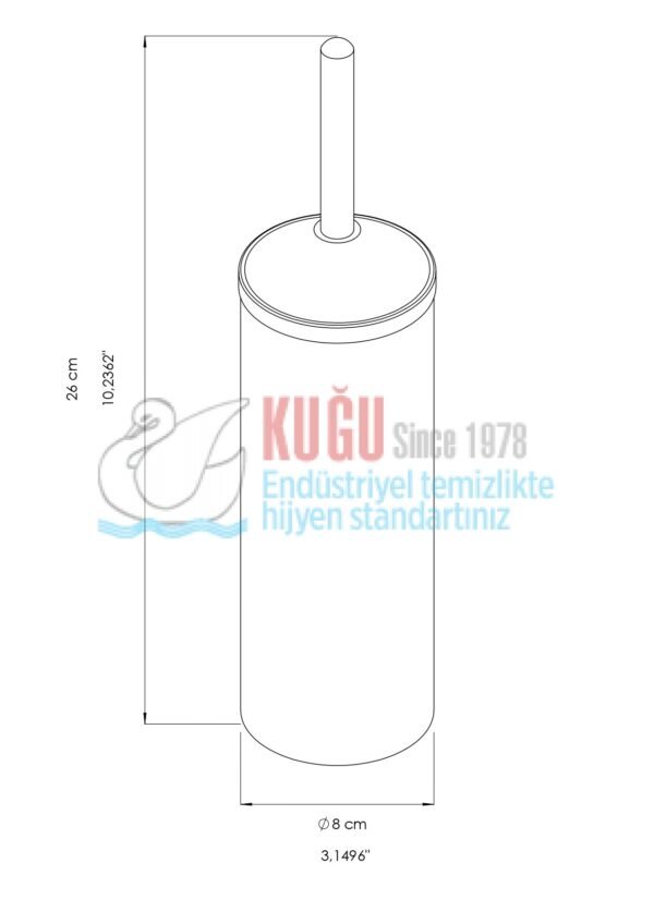 2674 304 Paslanmaz Lüks Yuvarlak Bombe Kapak Klozet Fırçası - Görsel 2