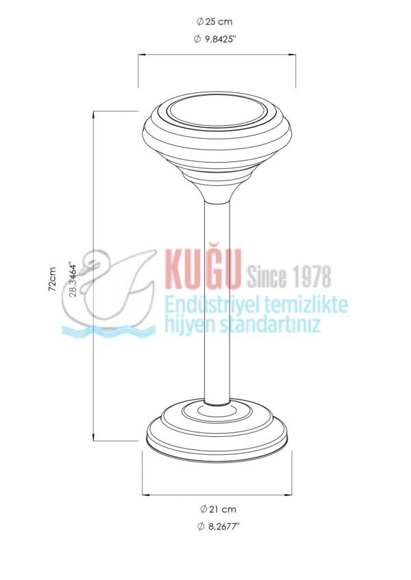 2730 Salon Tip 430 S.S. Paslanmaz Çelik Küllük - Görsel 2