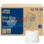 KT-127530 Tork Çift Rulo Orta Boy WC Tuvalet  Kağıdı 2 Katlı Gelişmiş T6 Beyaz - (1 Rulo 100 Metre-Koli İçi 27 Rulo) - Görsel 3