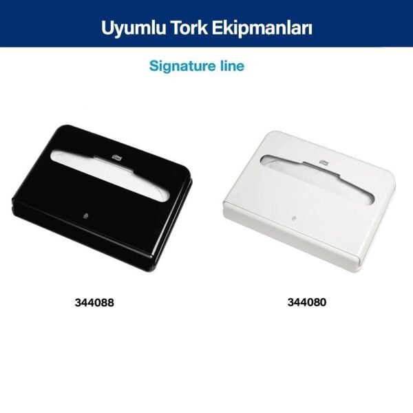 KT-750160 Tork V1 Sistem Klozet Kapak Örtüsü (1 Paket 250 Adet-Koli İçi 20 Paket) - Görsel 5