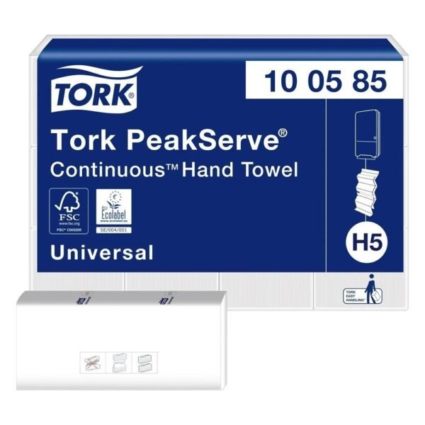 KT-100585 Tork PeakServe® Sürekli El Havlusu H5 Beyaz - (1 Paket 410 Adet-Koli İçi 12 Paket) - Görsel 4