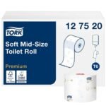 KT-127520 Tork Çift Rulo Premium Orta Boy WC Tuvalet Kağıdı 2 Katlı Gelişmiş T6 Beyaz - (1 Rulo 90 Metre-Koli İçi 27 Rulo) - Görsel 3