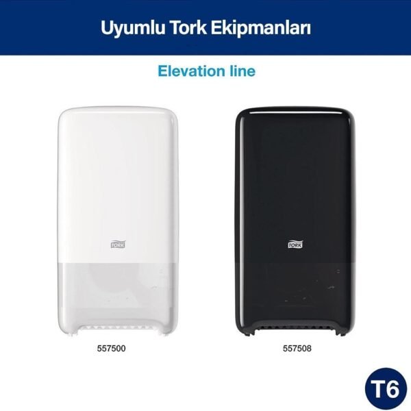 KT-127520 Tork Çift Rulo Premium Orta Boy WC Tuvalet Kağıdı 2 Katlı Gelişmiş T6 Beyaz - (1 Rulo 90 Metre-Koli İçi 27 Rulo) - Görsel 4