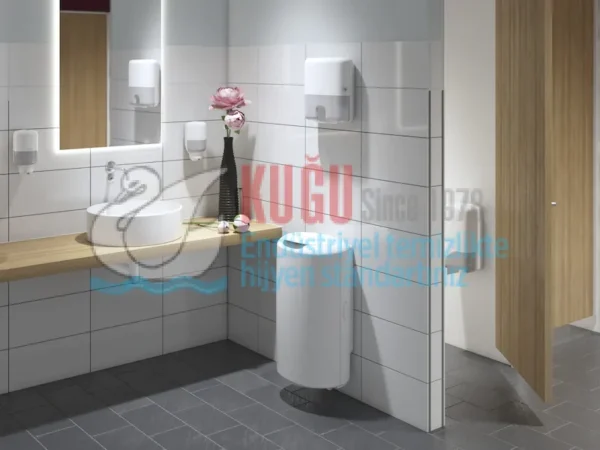 KT-557500 Tork Beyaz T6 Sistem İkiz Yedek Bekletmeli Çift Rulo Orta Boy WC Tuvalet Kâğıdı Dispenseri - Görsel 6