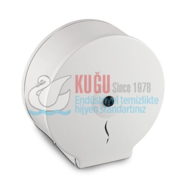 2649 Beyaz Renk Çelik Mini Jumbo WC Tuvalet Kağıdı Dispanseri Aparatı