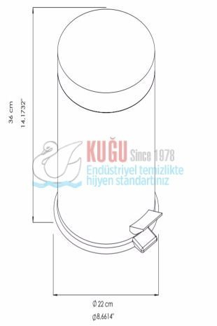Second image of 2536 12 LT 430 S.S. Paslanmaz Çelik Plastik İç Kovalı Pedallı Çöp Kovası