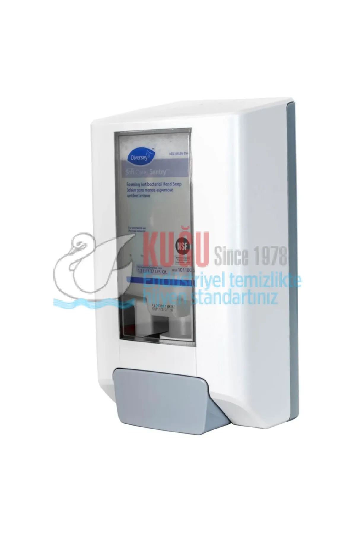 70017258 Diversey Soft Care IntelliCare Beyaz Renk Sıvı, Jel ve Köpük Sabunlar ve Dezenfektanlar için Manuel El Hijyeni Dispenseri