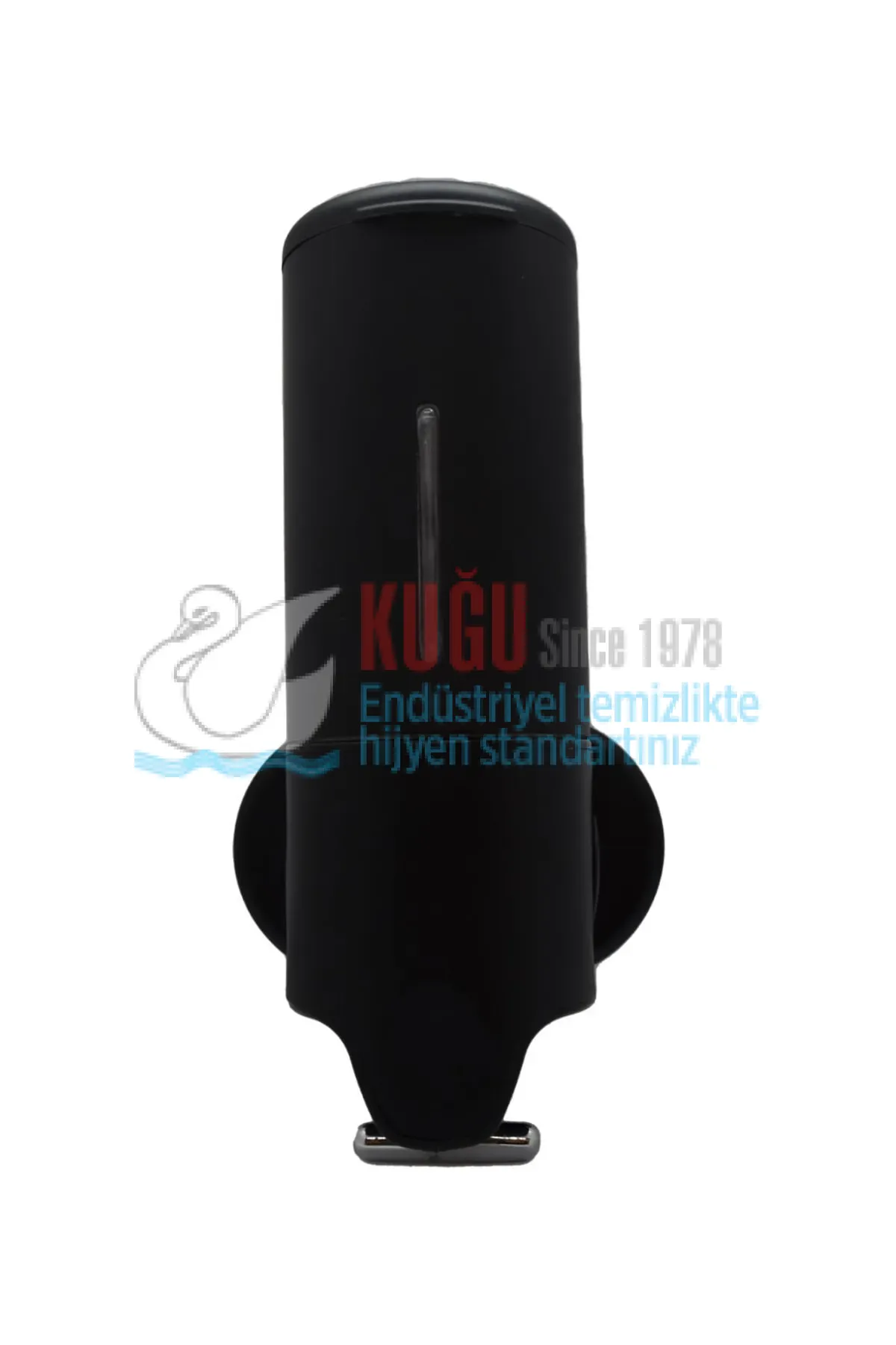 8053-B Siyah Renk Silindir Gövdeli 500ml T Çekmeli 304 Kalite Paslanmaz Çelik Sıvı Sabunluk Duş Jeli, Şampuan, Dezenfektan Verici
