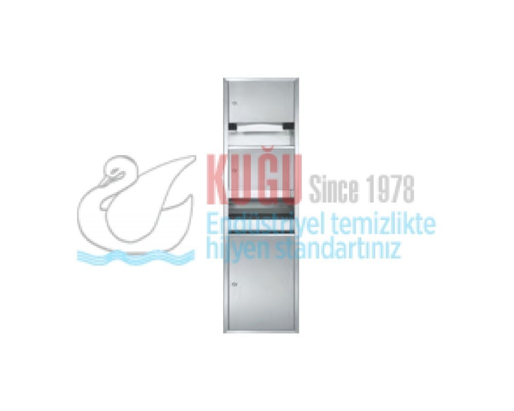 KGNK-30431300 304 Kalite Saten Paslanmaz Çelik Sıva Altı Z Katlamalı  Çöp Kovalı Kombine Dolap Sistemi