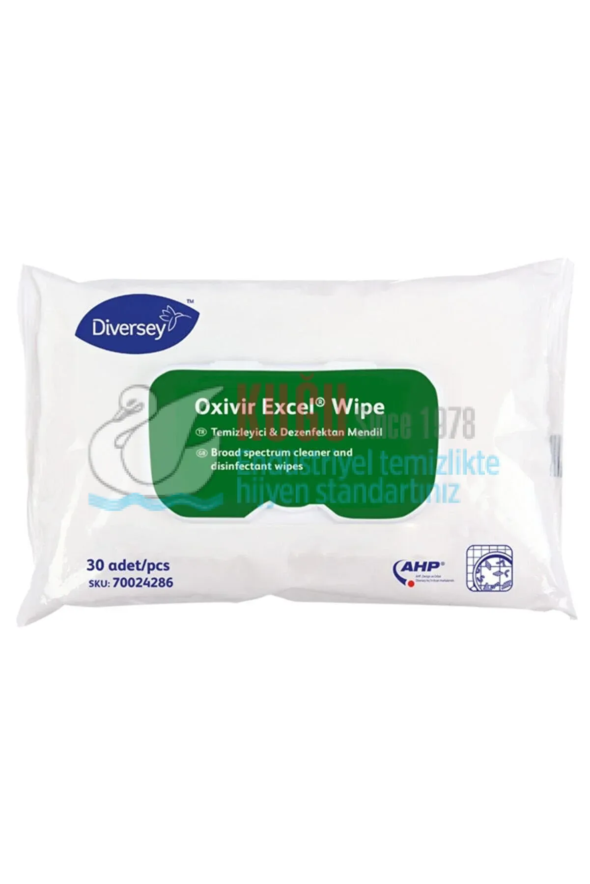 70024286 Diversey Oxivir Excel Wipe Dezenfektan Mendil 30'lu