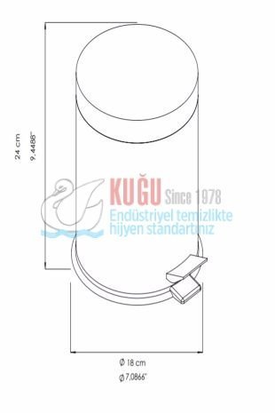 Second image of 2533 3 LT 430 S.S. Paslanmaz Çelik Plastik İç Kovalı Pedallı Çöp Kovası