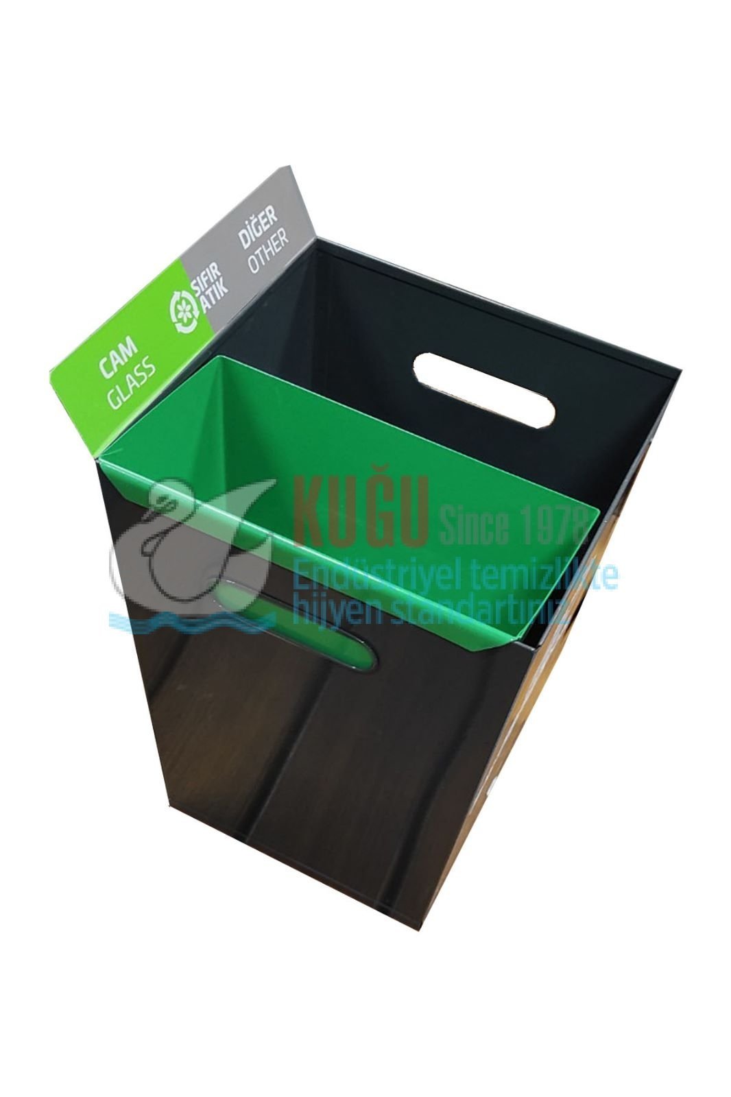 KGSM-30123-2 İkili Kare Konik Boyalı Geri Dönüşüm Çöp Kovası