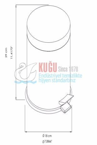 Second image of 2548 5 Litre Siyah Renk Çelik Plastik İç Kovalı Pedallı Çöp Kovası
