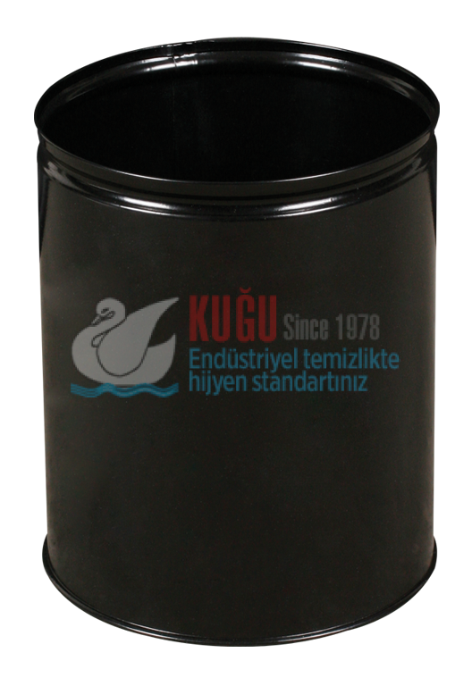 3105 8 LT KÜÇÜK KOLON TİP SİYAH RENK BOYALI ÇÖP KUTUSU