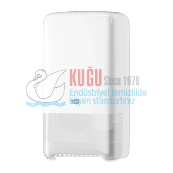 Second image of KT-557500 Tork Beyaz T6 Sistem İkiz Yedek Bekletmeli Çift Rulo Orta Boy WC Tuvalet Kâğıdı Dispenseri