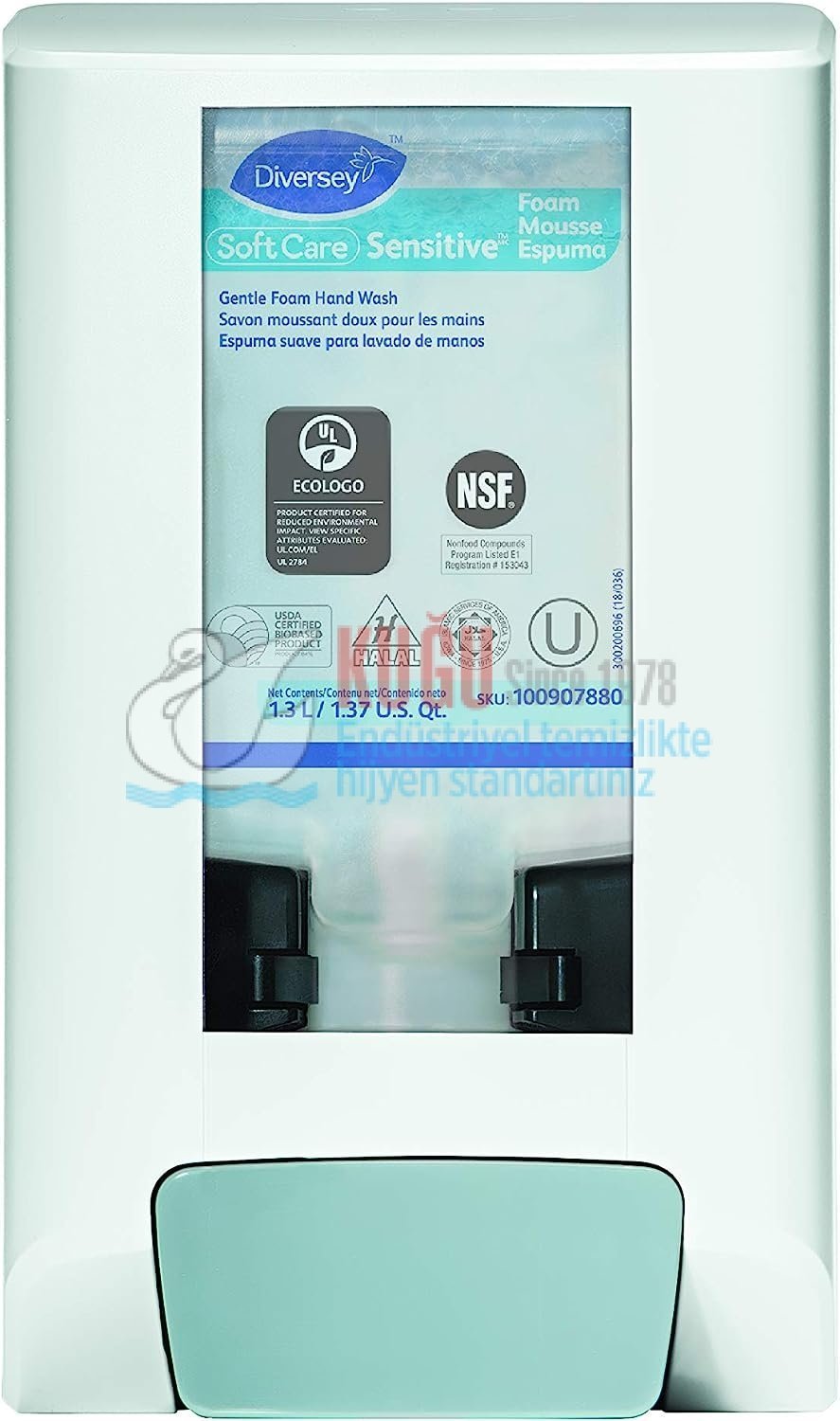 Second image of 70017258 Diversey Soft Care IntelliCare Beyaz Renk Sıvı, Jel ve Köpük Sabunlar ve Dezenfektanlar için Manuel El Hijyeni Dispenseri