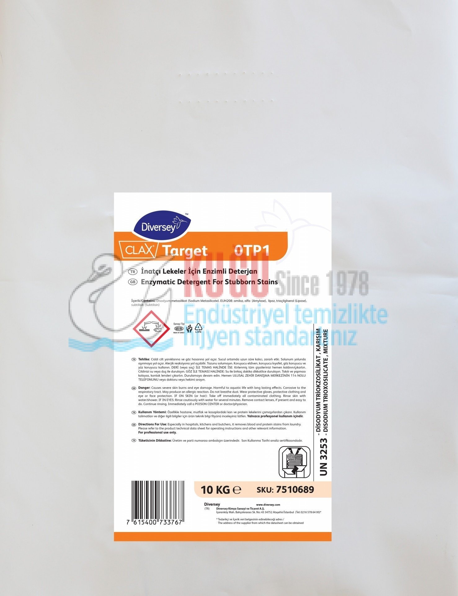 7510689 Clax Target 0TP1 10 KG Protein Çözücü Ön Yıkama Deterjanı