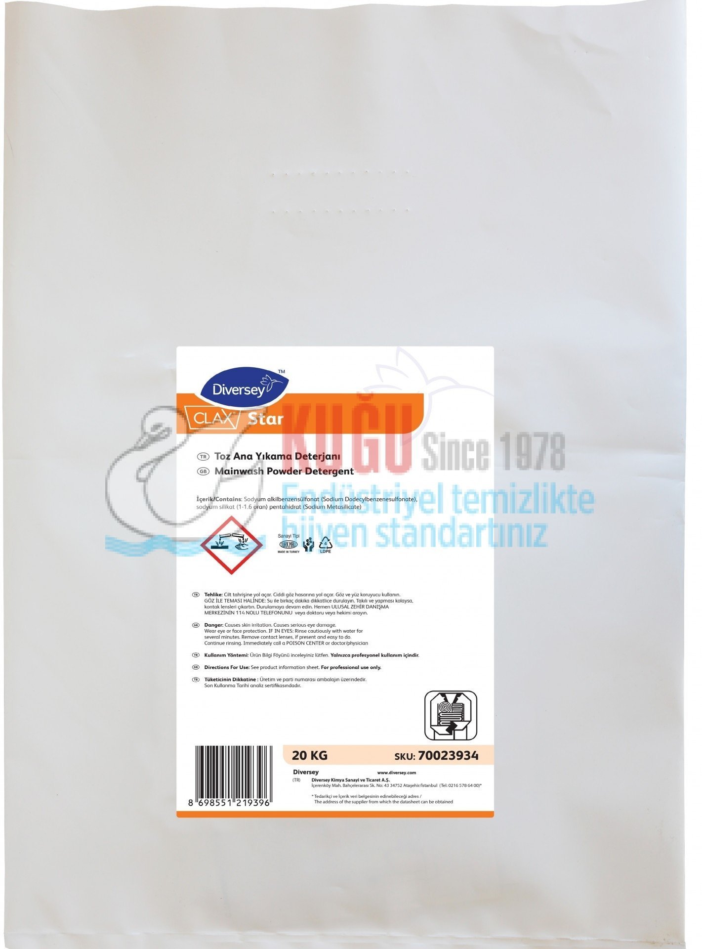 70023934 Clax Star Ana Yıkama Deterjanı 20 Kg